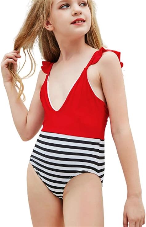 Swimsuits Costume Da Bagno Per Bambini Senza Maniche Con Scollo A V Per Bambini Da A