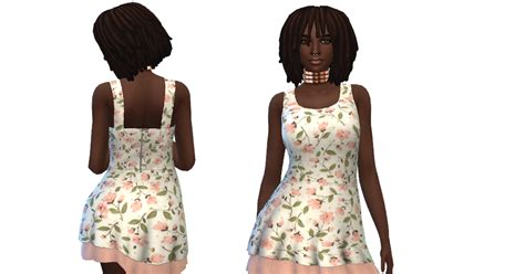 Nygirl Sims 4 Layered Floral Flare Dress