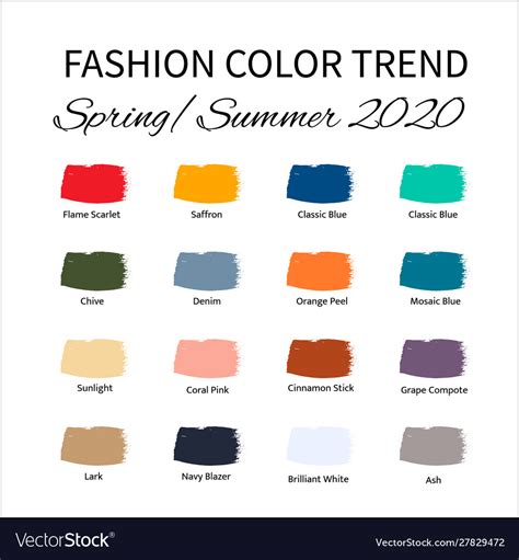 Fashion Color Trend Spring Summer 2020 Trendy Vector Image