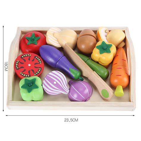 ألعاب خشبية الغذاء للأطفال المطبخ اللعب قطع الغذاء الفواكه والخضروات مجموعة المغناطيسي الخضار