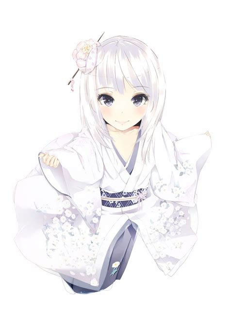 Pretty Anime Girls ~ Nà Ní ~ Pinterest White Kimono Kimonos And