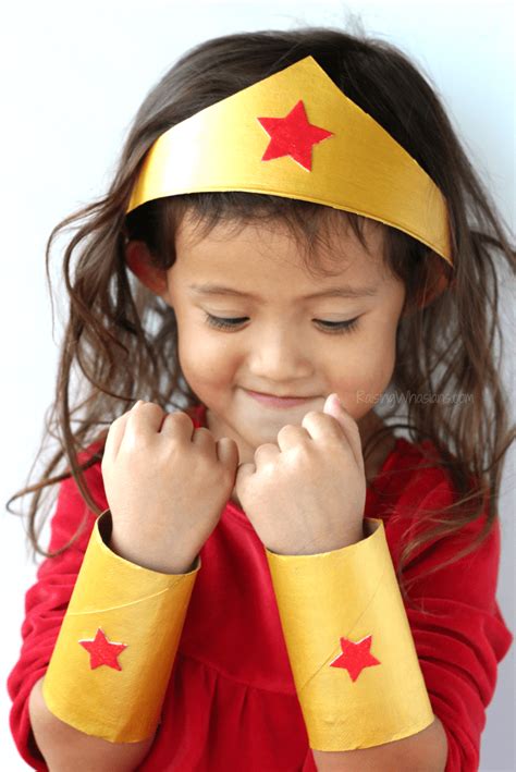 Diy Wonder Woman Tiara And Cuffs Craft Raising Whasians