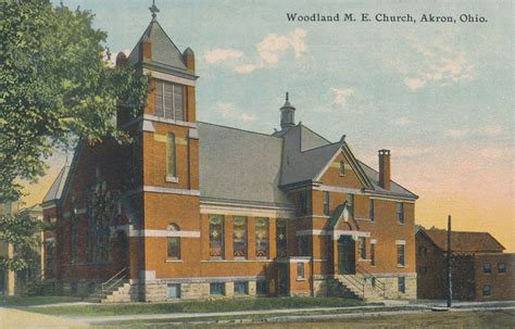 Woodland Me Church Akron Postcards
