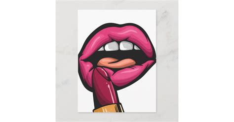 woman lips with lipstick postcard zazzle