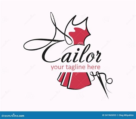 Creative Vector Tailor Logo Sewing Clothing Needlework And Sphere Of
