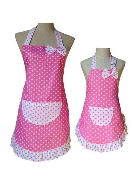 pink polka dot mommy and me apron set with images mother daughter apron pretty apron