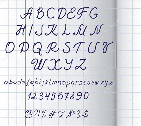Escritos à Mão Alfabeto — Vetor De Stock © Marifa 6423045