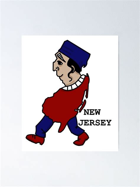 A Funny Map Of New Jersey 2 Poster For Sale By Funnymaps Redbubble