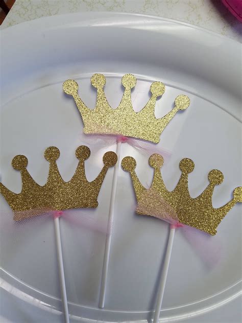 Crown Centerpiece Sticks Its A Girl Crown Decorations Etsy