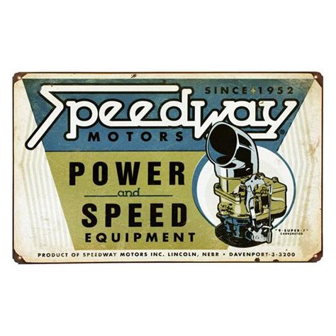 Speedway Power And Speed Vintage Tin Sign