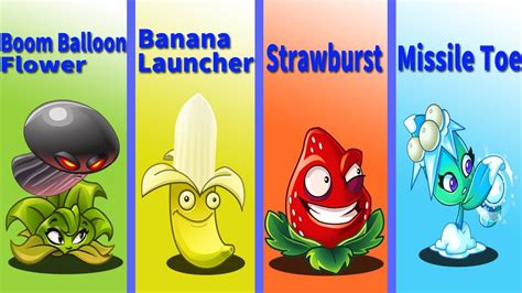 Pvz 2 Boom Balloon Flowerandbanana Launcherandstrawburstandmissile Toe Power