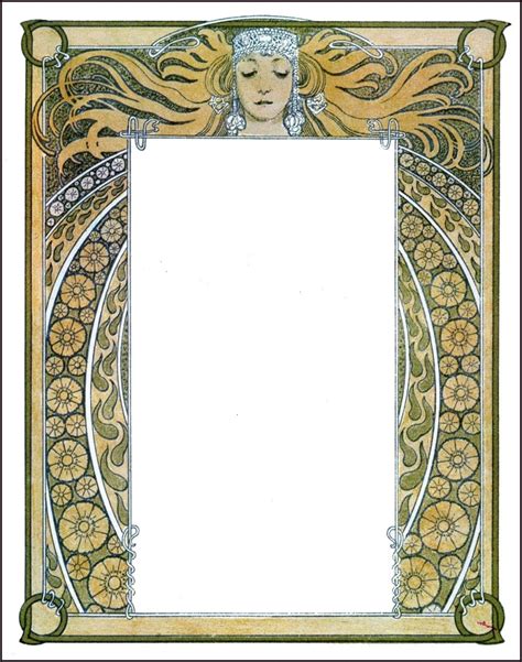 Four Free Art Nouveau Vintage Frame Clipart Images The Graffical Muse