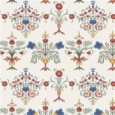 Vintage Flourish Pattern Wallpaper Free Vector Rawpixel