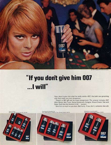 If You Dont Give Him 007 I Will James Bond 007 Cologne Ad 1965 Lhj