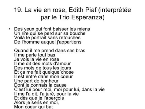 Edith Piaf La Vie En Rose Lyrics Lyricswalls