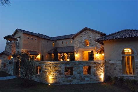 Hill Country Tuscan Home With Courtyard Mediterranean Exterior