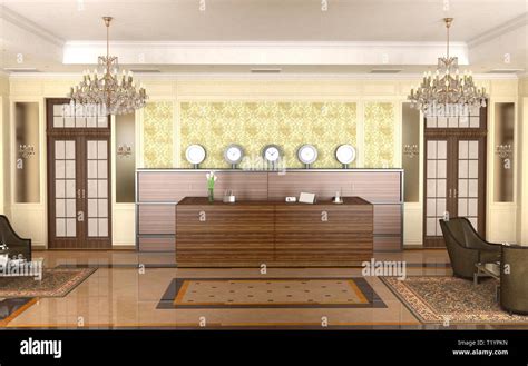 Office Lobby Reception Desk Visualization Hi Res Stock Photography And