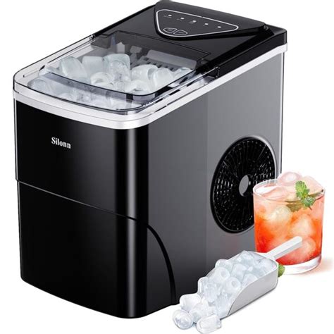 Silonn Ice Maker Countertop 9 Cubes Ready In 6 Mins 26lbs In 24Hrs