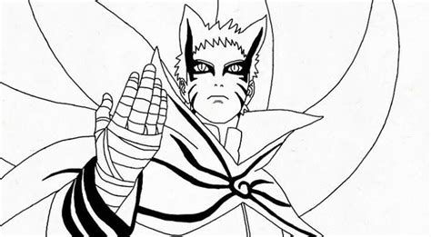 Naruto Baryon Mode Lineart Coloring Pages Naruto Drawings Easy Anime Background