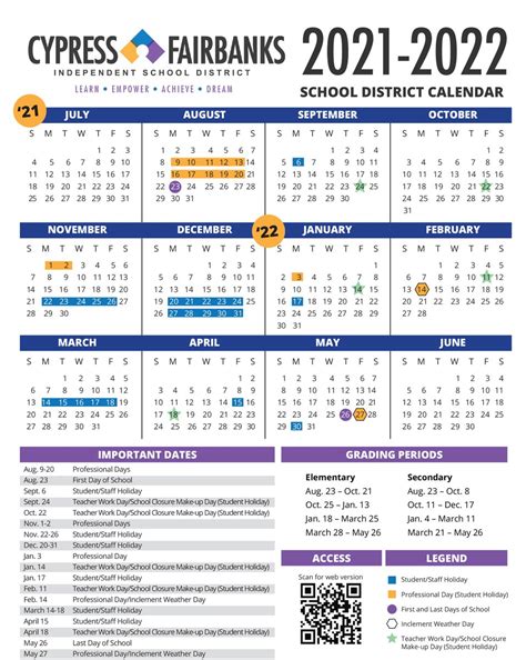 Cy Fair Isd Calendar 2022 Printable Calendar 2022