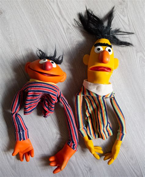 70s Bert And Ernie Hand Puppets Vintage Sesame Street Muppets Hand