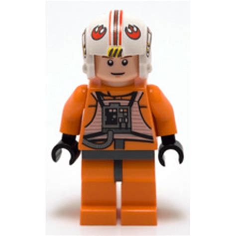 Lego Star Wars Luke Skywalker Pilot Light Flesh Detailed Torso And