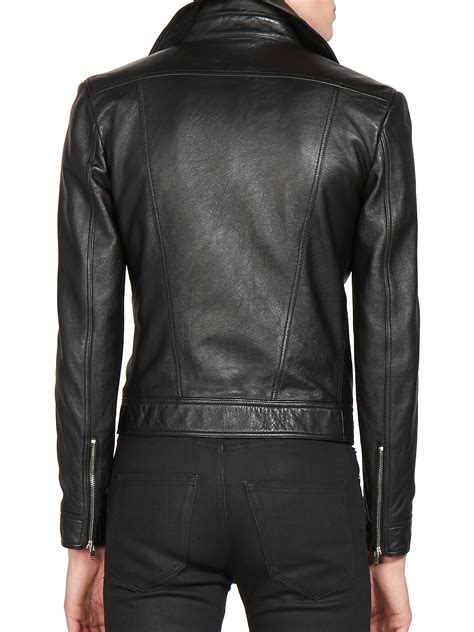 Lyst Saint Laurent Cropped Leather Jacket In Black For Men