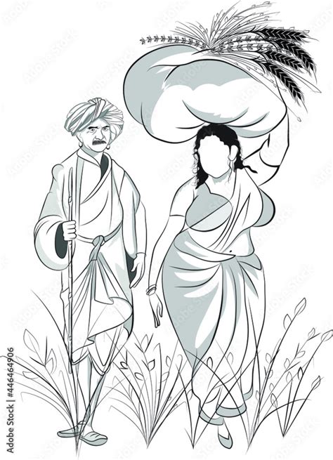 share more than 83 indian farmer drawing images super hot vn