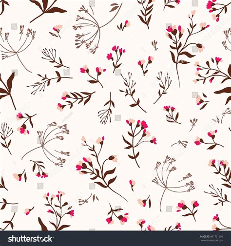 Seamless Cute Floral Vector Pattern Background Flower Pattern On White