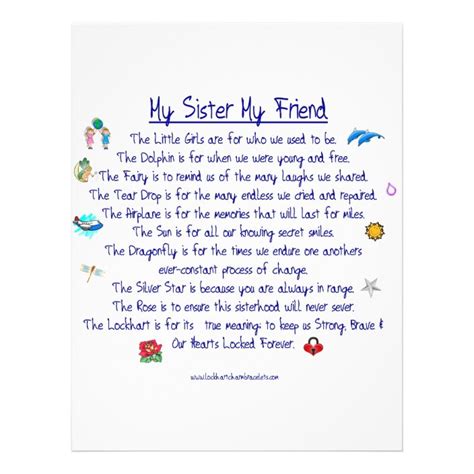 My Sister My Friend Poem With Graphics Flyer Uk