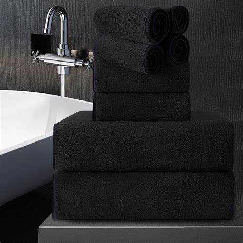 Jessy Home 8 Pack Home Collection Ultra Soft Cozy Towels 700 Gsm Black Plush Towel Set