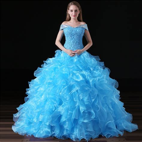 15 Quinceanera Dress Light Blue Ball Gown Prom Dress