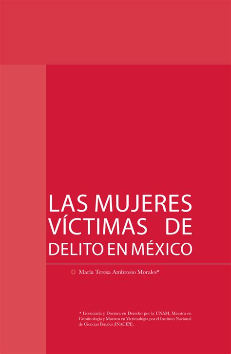 Pdf Las Mujeres Víctimas De Delito En México