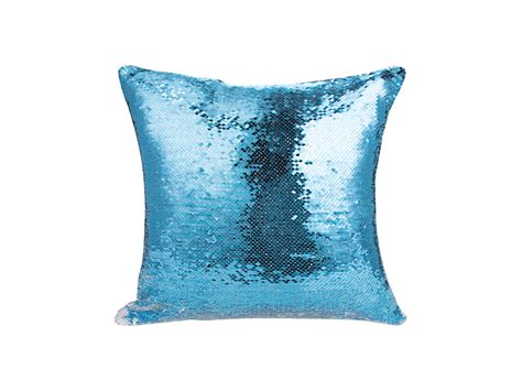 Flip Sequin Pillow Cover Light Blue W White 4040cm Bestsub