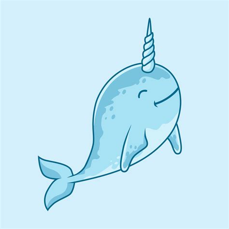 Narwhal Cartoon Cute Ocean Animals Illustration 3513753 Vector Art At