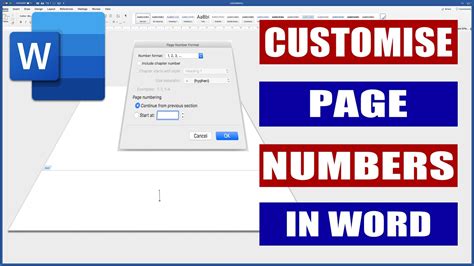 Insert And Customise Page Numbers In Word Microsoft Word Tutorials