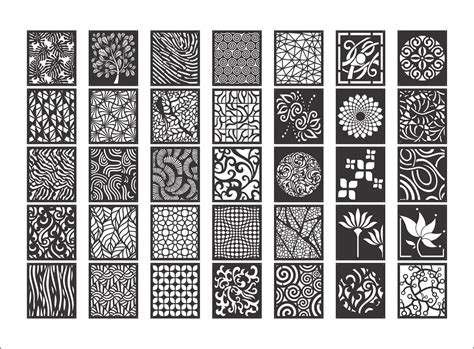 Decorative Screen Patterns Collection Dxf File Free Download