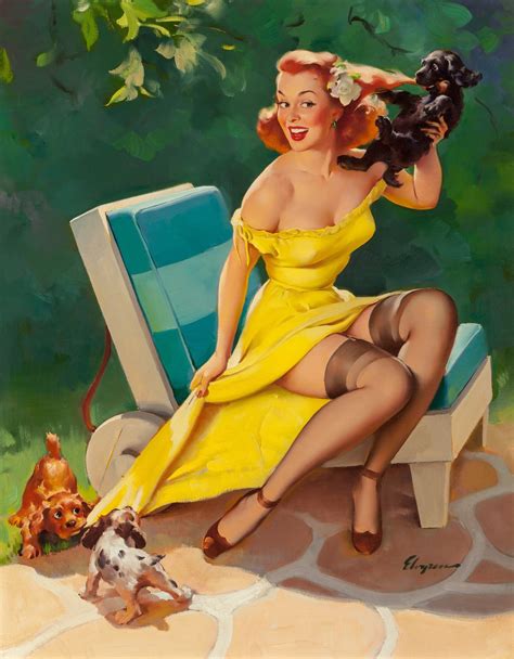 Gil Elvgren Too Much To Handle Original Painting Pin Up Etsy