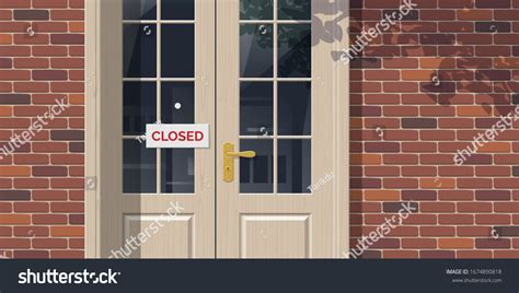 Closed Sign Board Hanging On Entrance Stock Vector Royalty Free