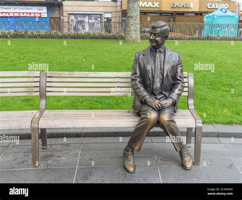Rowan Atkinson Bronze Statue Of Mr Bean Sitting On A Bench In Leicester