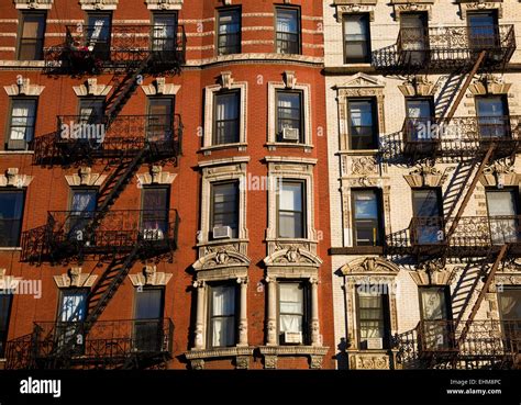New York City Brownstone Tenement Buildings New York United States Of