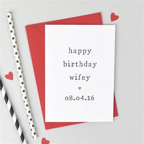 Personalised Happy Birthday Hubby Or Wifey Card By The Two Wagtails