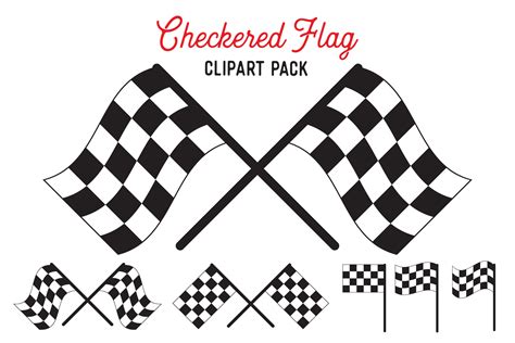 Checkered Flag SVG Vector Design Bundle Vector Cut Files Illustrations Design Bundles