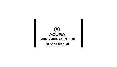 rsx service manual
