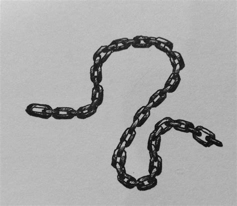 Ink Drawings Chain Chain Ink Drawing Chain Necklace