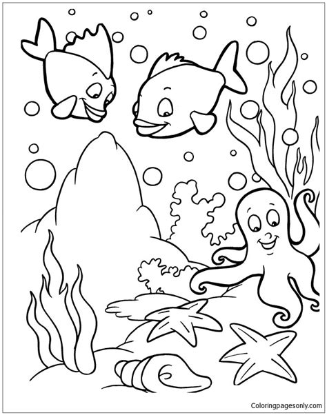 Ocean Animals Coloring Page