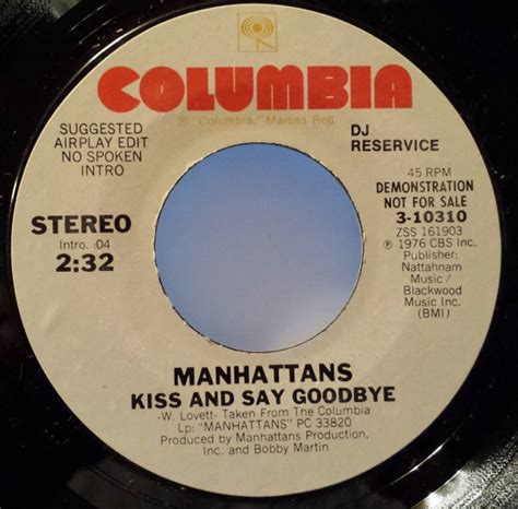 Manhattans Kiss And Say Goodbye 1976 Vinyl Discogs