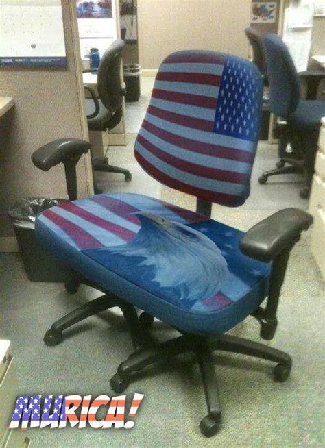 Double Wide Office Chair With A Bald Eagle And American Flags Rmurica