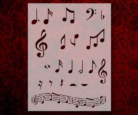 Sheet Music Musical Notes Note Stencil 423 Custom Stencils