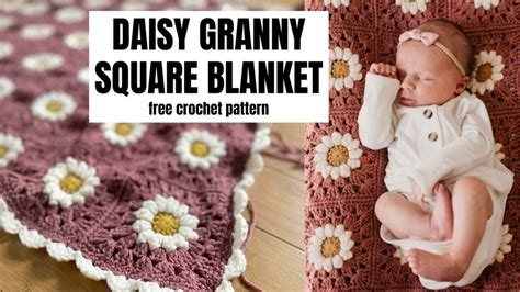 Crochet Daisy Granny Square Blanket Free Crochet Baby Blanket Pattern